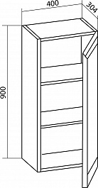 Бриклаер Шкаф подвесной Берлин 40x90 оникс серый – фотография-10